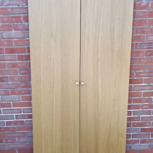 2 IKEA Pax Oak Doors with brushed metal door knobs 195x50cm FREE DELIVERY 047
