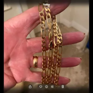 9ct Gold 24” necklace. 5mm wide. Weight 25.25g. Local collect/del only - Image 2