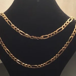 9ct Gold 24” necklace. 5mm wide. Weight 25.25g. Local collect/del only