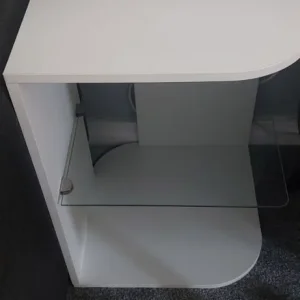 White and glass side table - Image 2
