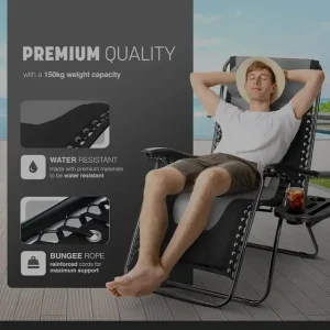 A pair of nice cream padded garden sunloungers - Image 5