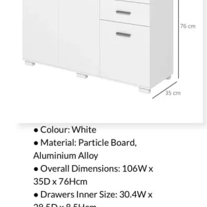 NEW- White sideboard