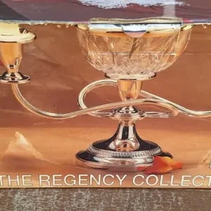 Silver Plated Regency Style Triple Candleholder Boxed - Image 2