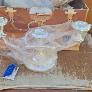 Silver Plated Regency Style Triple Candleholder Boxed