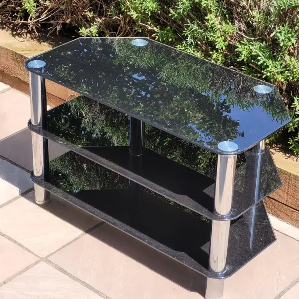 TV/DVD glass shelf unit