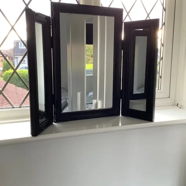 Black dressing table mirror