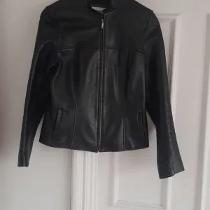 Women's smart leather- effect jacket