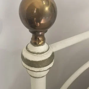 Cream & antique gold king size bed - Image 3