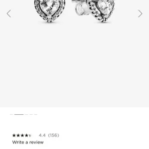 pandora heart shaped silver earrings - Image 3