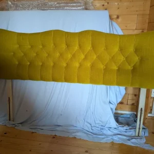 Yellow 5-foot velvet headboard