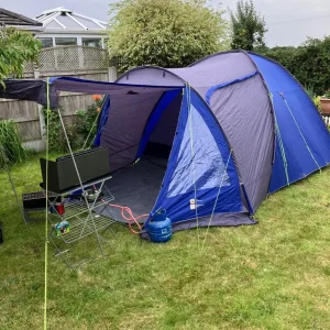 Family size tent and camping gear