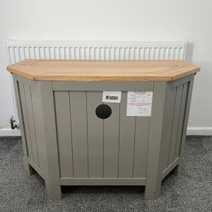 ST IVES NATURAL OAK AND LIGHT GREY PAINTED CORNER TV CABINET - Image 4