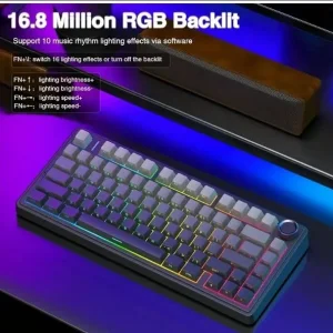 AULA F75 Mechanical Keyboard – Blue & Purple, RGB Backlit, Wireless - Image 3