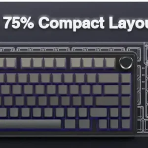 AULA F75 Mechanical Keyboard – Blue & Purple, RGB Backlit, Wireless - Image 6