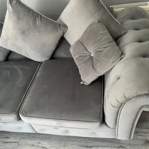 Grey Velvet Corner Suite - Image 4