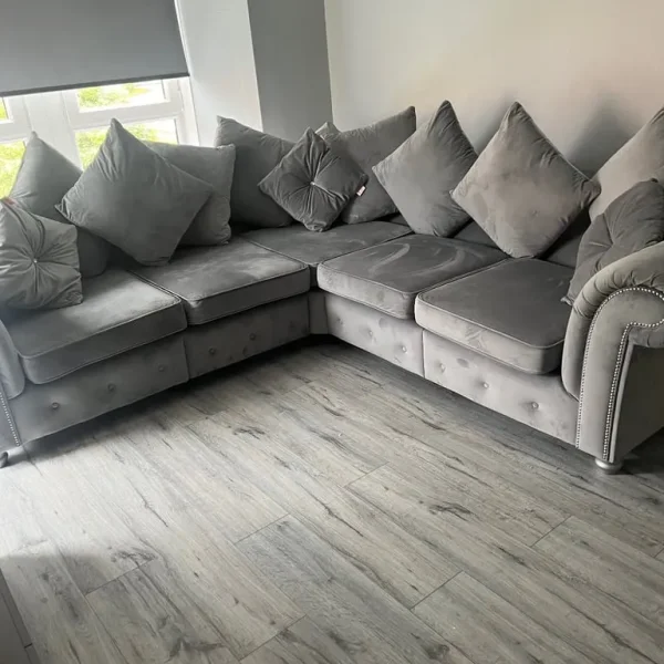 Grey Velvet Corner Suite