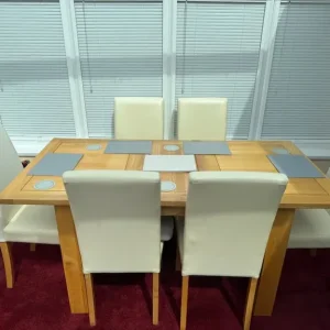 Dining table and chairs
