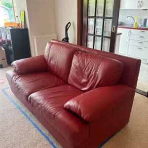 Nicoletti/JH Hicolity Italian Red Leather Sofas with Footrest - Image 2