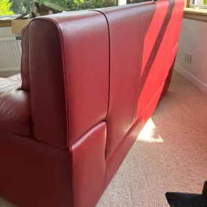 Nicoletti/JH Hicolity Italian Red Leather Sofas with Footrest - Image 7