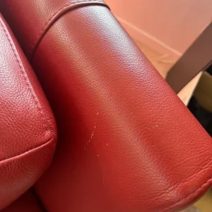 Nicoletti/JH Hicolity Italian Red Leather Sofas with Footrest - Image 8