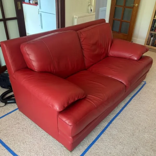 Nicoletti/JH Hicolity Italian Red Leather Sofas with Footrest