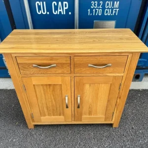 Solid oak sideboard 85 cm wide 35 cm deep 77 cm high