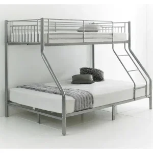 Alexa Trio Metal Bunk Bed with Single and Double Mattresses