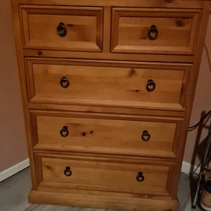 Pine Double Wardrobe & Chest of Drawers - Image 3