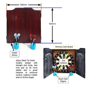 Dart Board With Cabinet And 6 Darts - Image 3