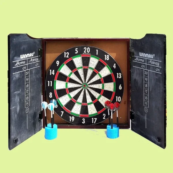 Dart Board With Cabinet And 6 Darts