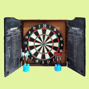 Dart Board With Cabinet And 6 Darts