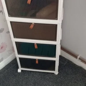 Beige Plastic Storage Shelving Unit
