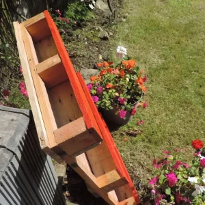 Red Rustic Pallet Planter - Image 4