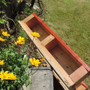 Red Rustic Pallet Planter - Image 5