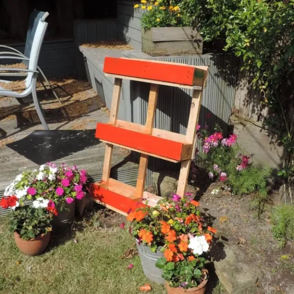Red Rustic Pallet Planter