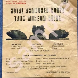 Royal Armoured Corps Bovington Tank Museum Guide (1960s)