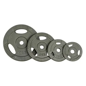 44KG Cast Iron Weight Set with Tri Grip Plates and 5ft Barbell - Image 2
