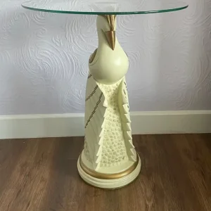 Vintage bird glass side table - Image 2