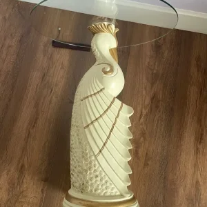 Vintage bird glass side table - Image 4