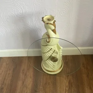 Vintage bird glass side table - Image 6