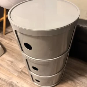Grey Modern 3-Drawer Bedside Table - Image 3
