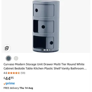 Grey Modern 3-Drawer Bedside Table