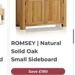 Solid oak sideboard and side table - Image 3