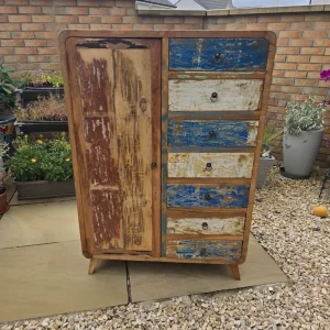 Boat Wood Cupboard with Drawers
