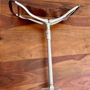 Vintage Aluminium Shooting Stick with Leather Seat
