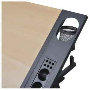 vidaXL Two Drawers Tiltable Tabletop Drawing Table with Stool - Image 5