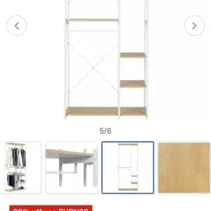 Argos Home Double 2 Rail 4 Shelf Wardrobe - White - Image 2
