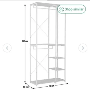 Argos Home Double 2 Rail 4 Shelf Wardrobe - White - Image 6