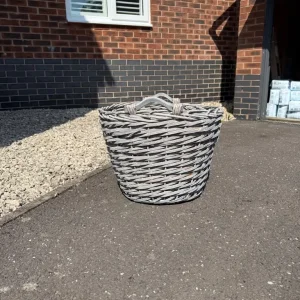 Grey Log Basket With Logs - Image 2
