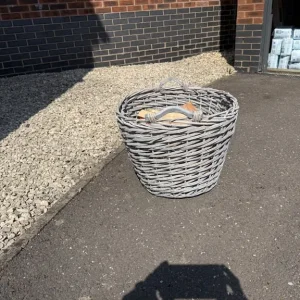 Grey Log Basket With Logs - Image 3